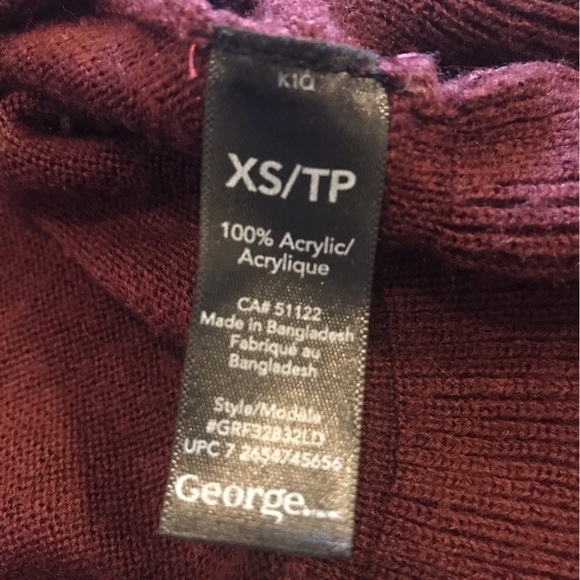 George Burgandy Wine Oversized Open Faced Long Sleeve Cardigan size XS - Picture 8 of 11